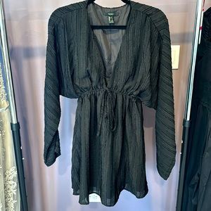 Long sleeve deep v dress